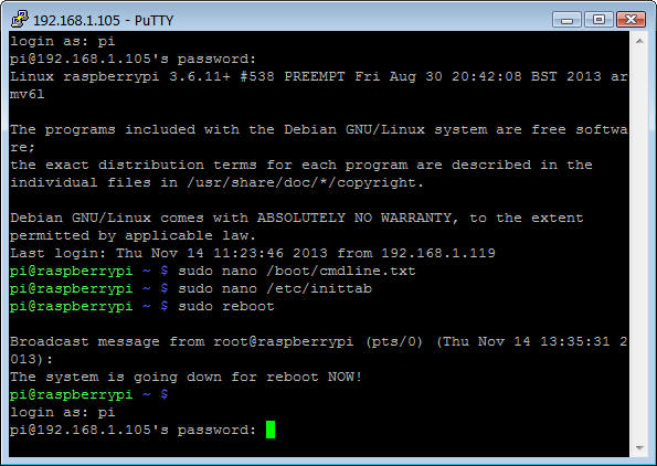 Start gpsd PuTTY Connection