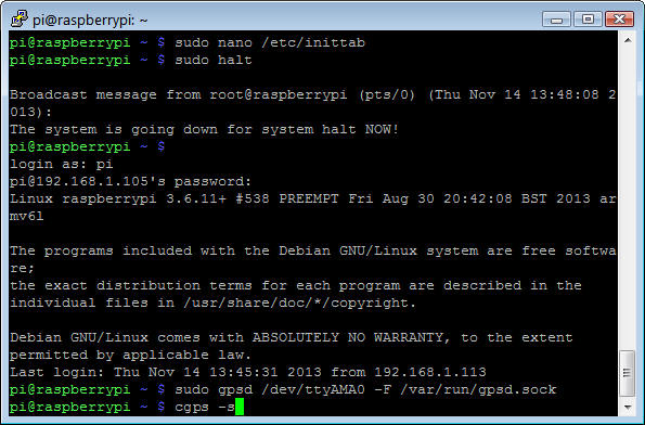 Login in PuTTY Connection