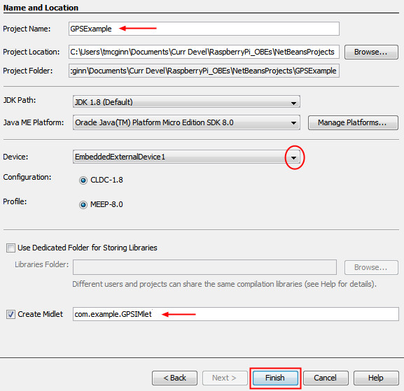 New Embedded Application dialog