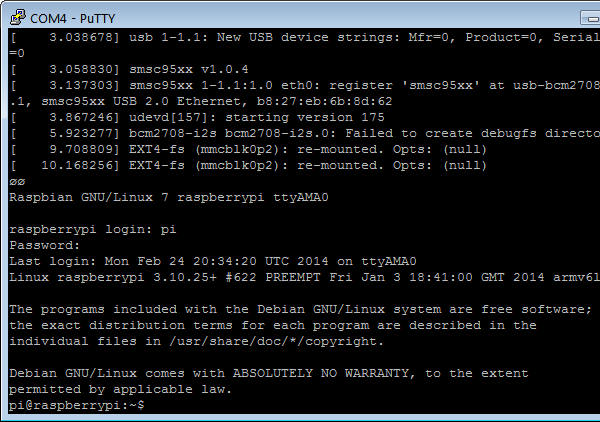 Raspberry Configuration Screen