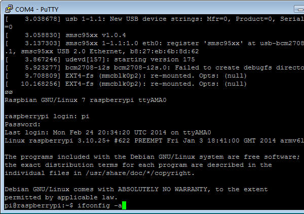 Raspberry Configuration Screen