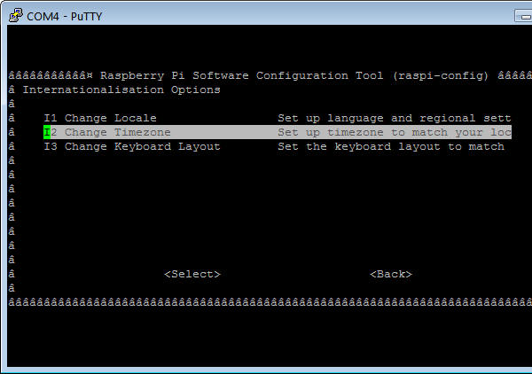 Raspberry Configuration Screen