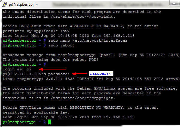 Login PuTTY Connection