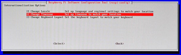 Raspberry Configuration Screen