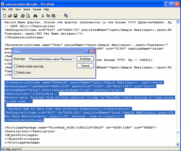 Using the Oracle Business Intelligence Server Metadata XML API
