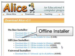Alice 3 Installer Screenshot
