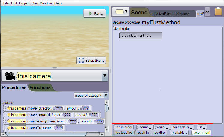 Control Statements Location