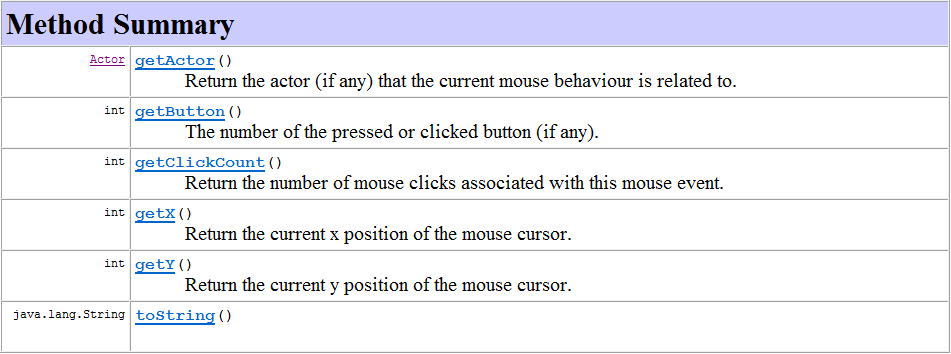 MouseInfo Class