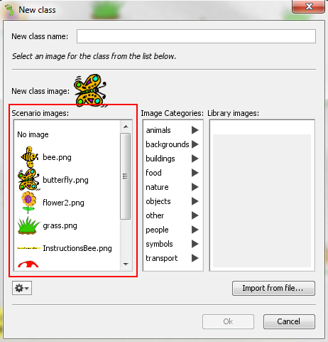 Scenario Images Menu
