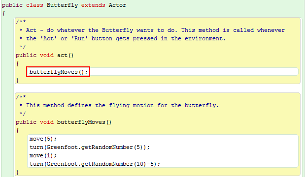 Random Butterfly Act Method