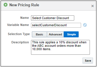 Add Simple Pricing Rule