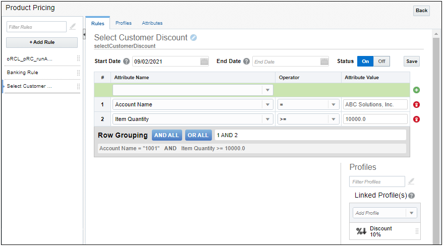 Save Simple Pricing Rule