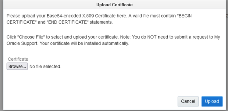 Upload Certificate