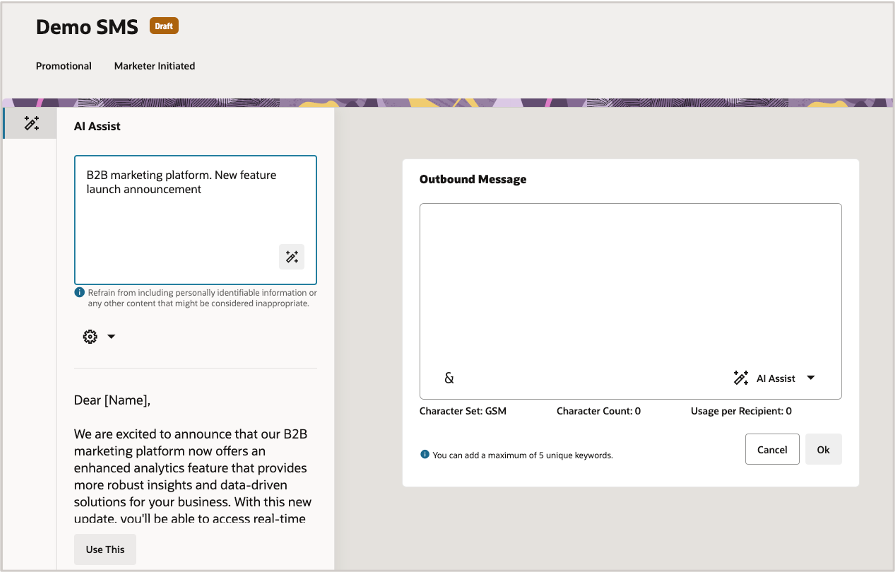 Sample AI Assist View