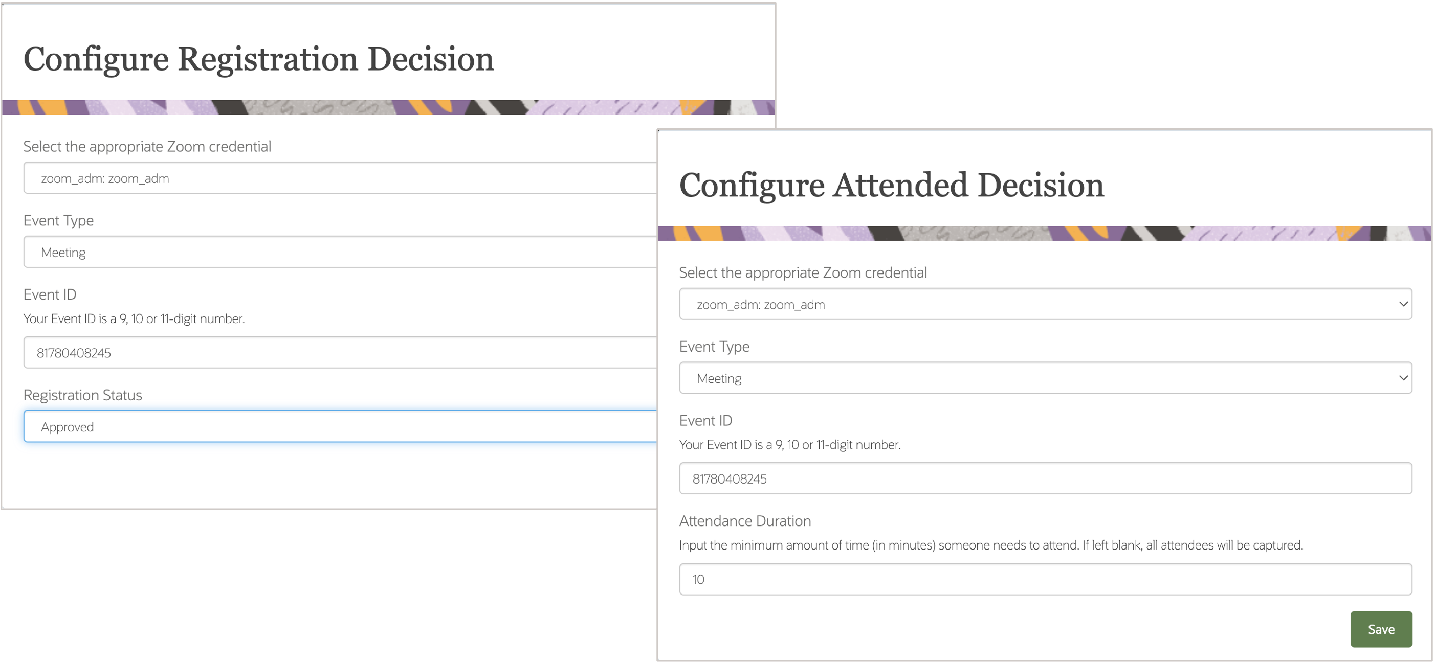 Sample Registration and Attended Decision Steps