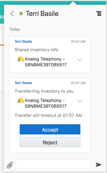 Sharing Inventory Example - Receiver