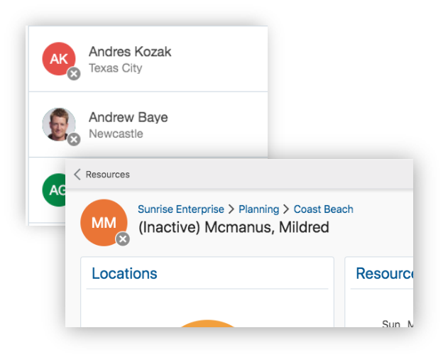 Resources Screen Showing Inactive Users