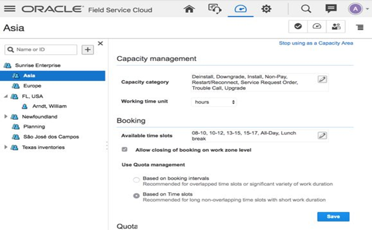 Add Capacity Area Window