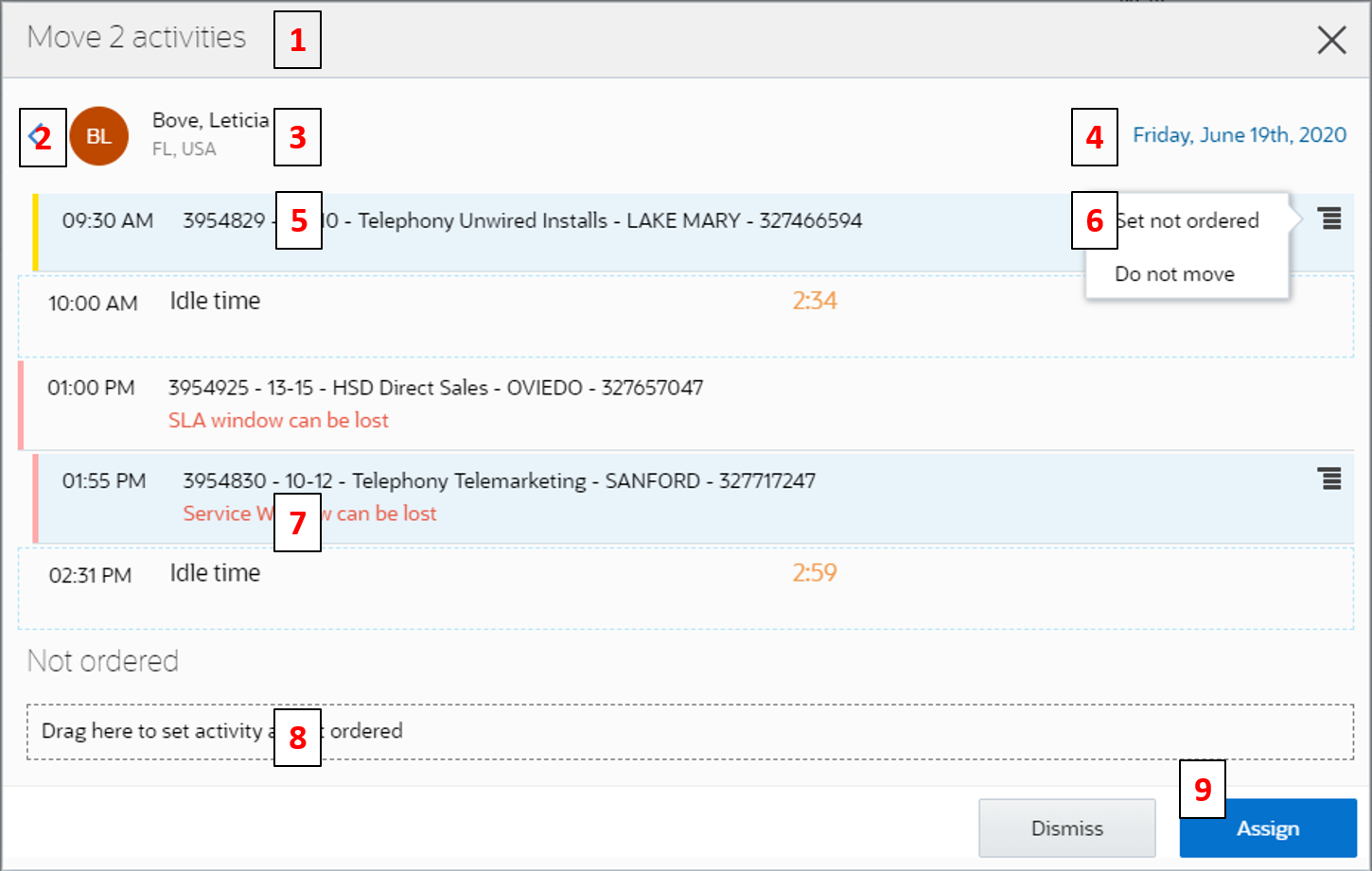 This is the screenshot of the Resource details screen with its components marked.