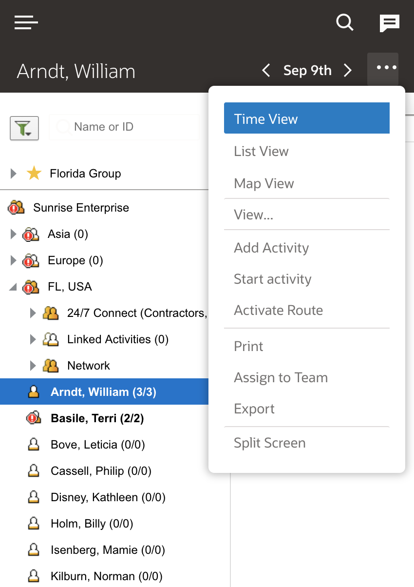 Multiple actions and group of actions on a small screen