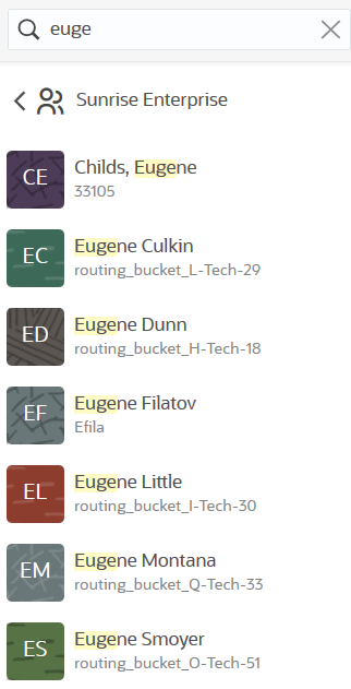 Search option for the resource tree