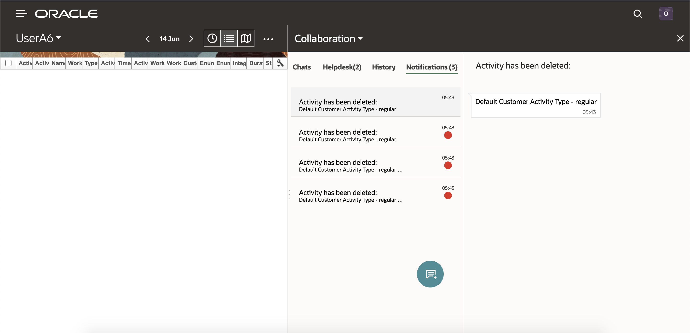 This image shows the Collaboration window with the Helpdesk tab in a browser.