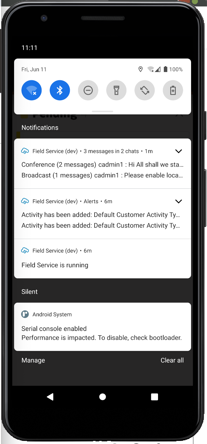 This image shows the notifications on an Android device.
