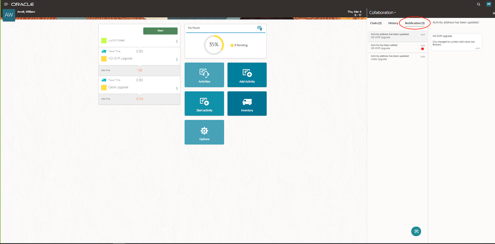 This image shows the Collaboration window without Helpdesk tab in a browser.