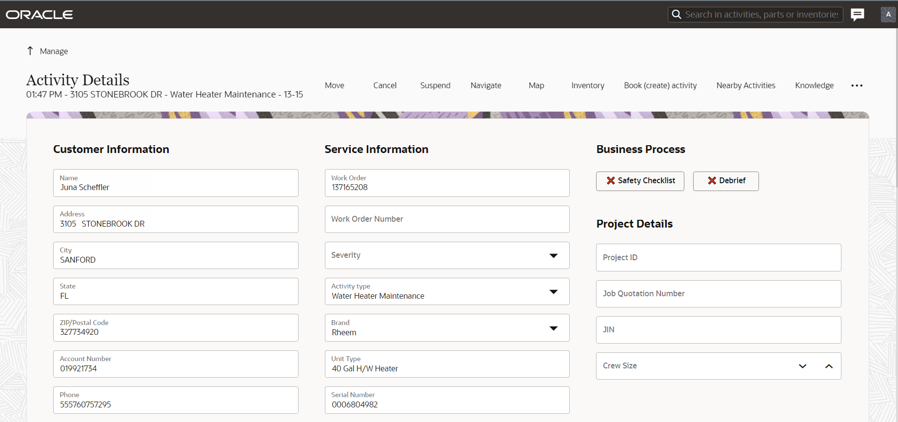 Activity Details page in Redwood style