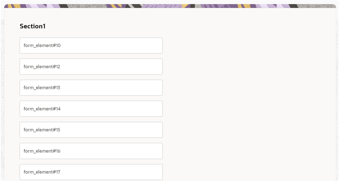 A form where the first field is not yet filled and there is empty space reserved for the second column