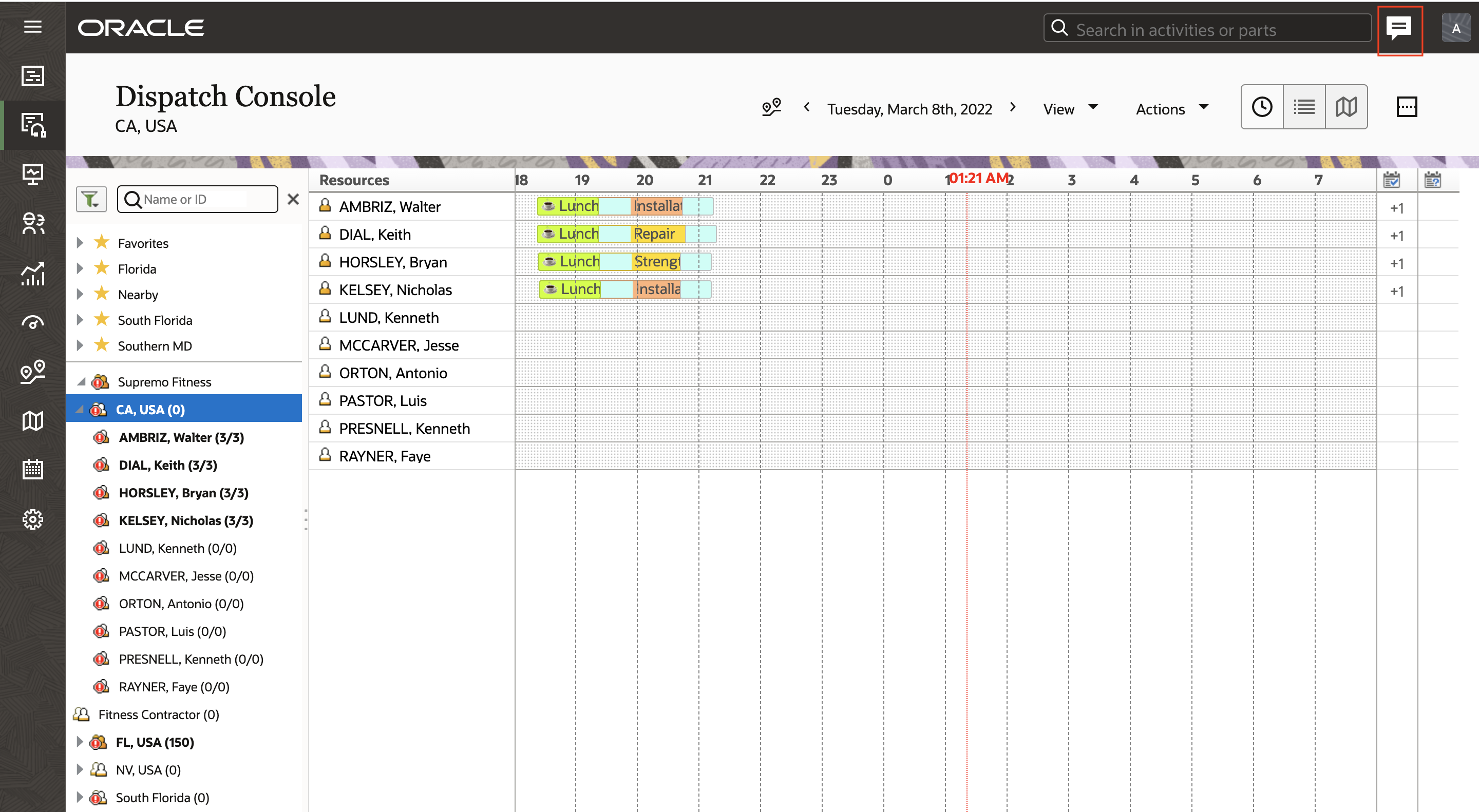 Collaboration icon in the Dispatch Console header