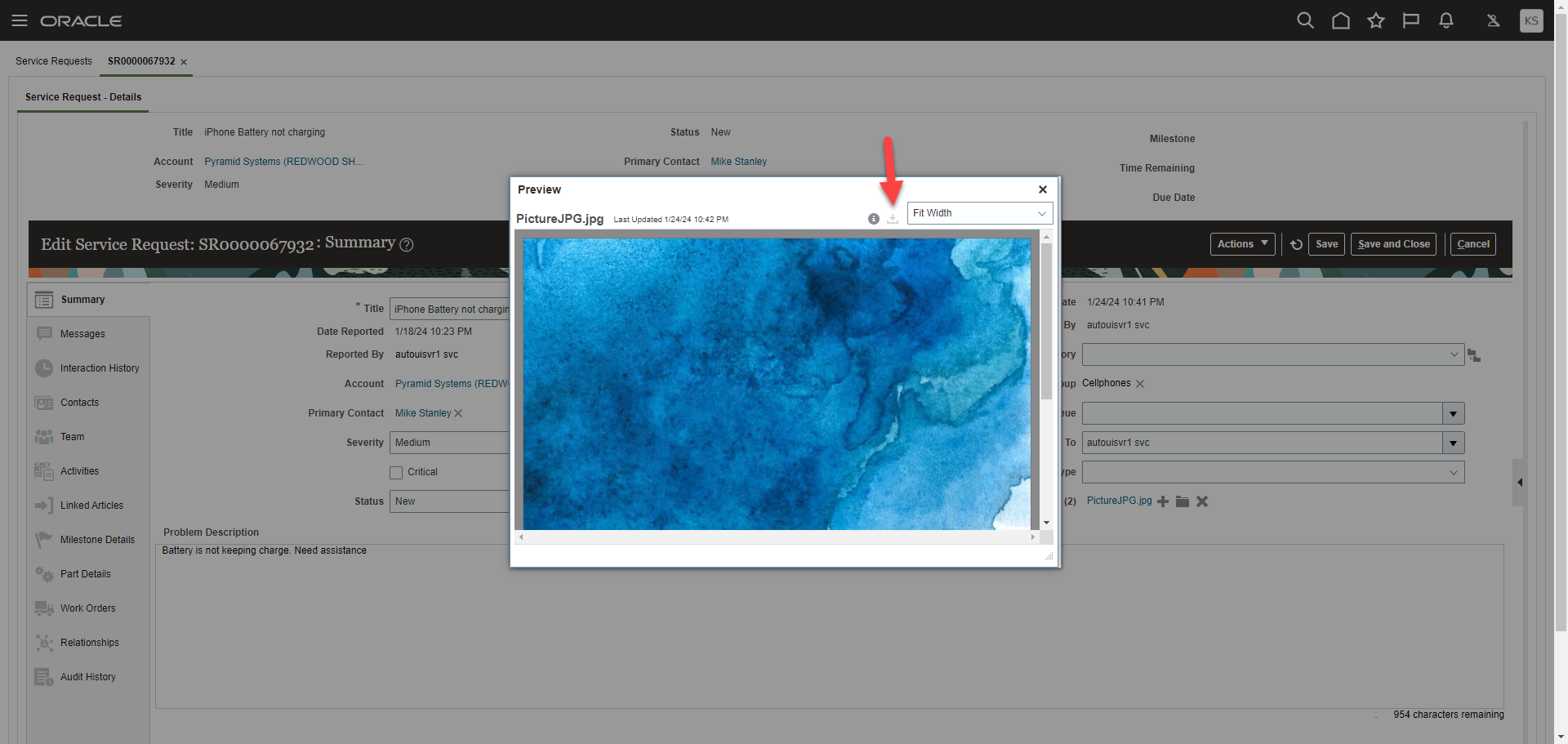 Preview Attachments with Download Icon Disabled
