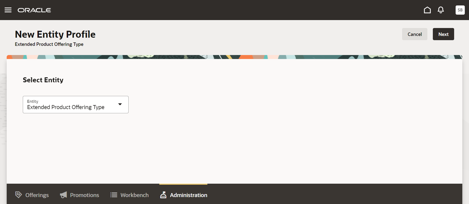 Entity profile configuration