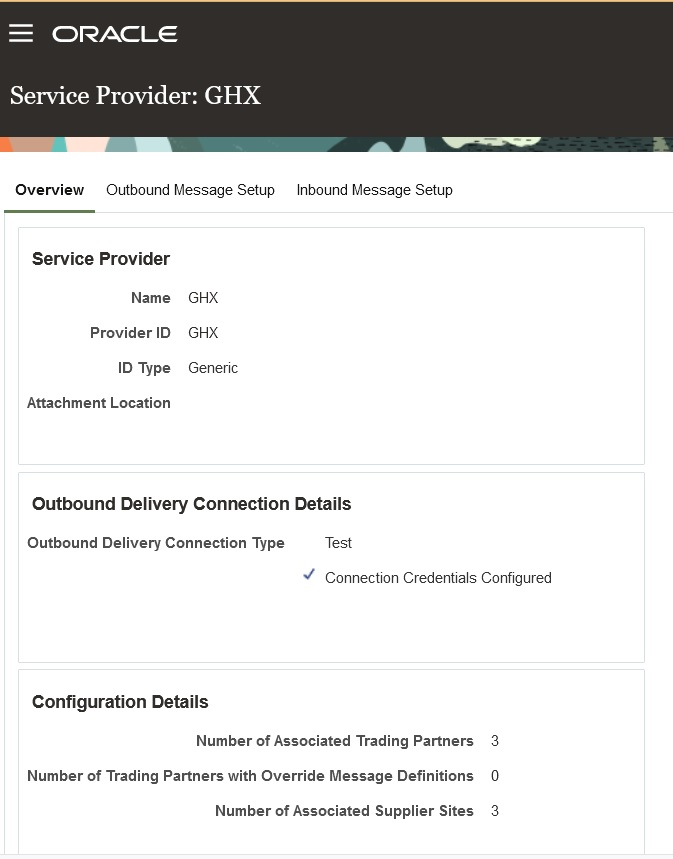 Screen capture that shows the overview of configuring the service provider.