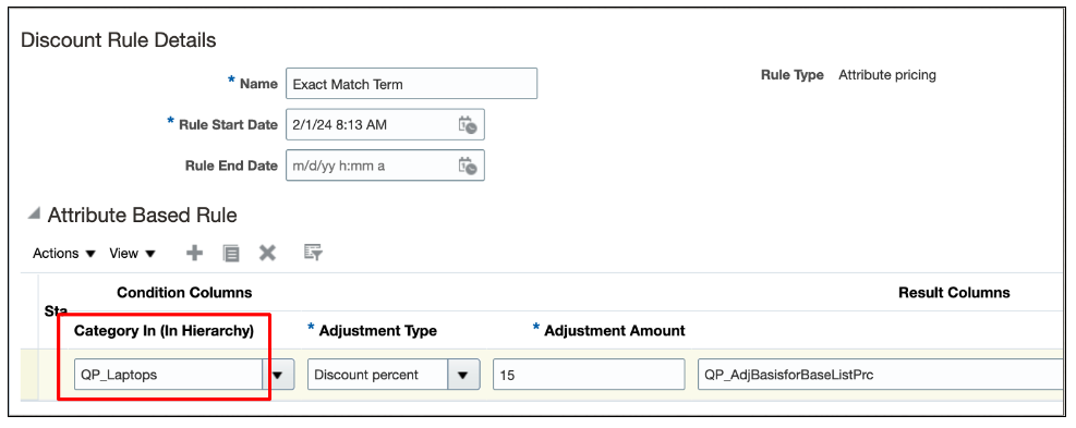 Create your rule on a discount list.
