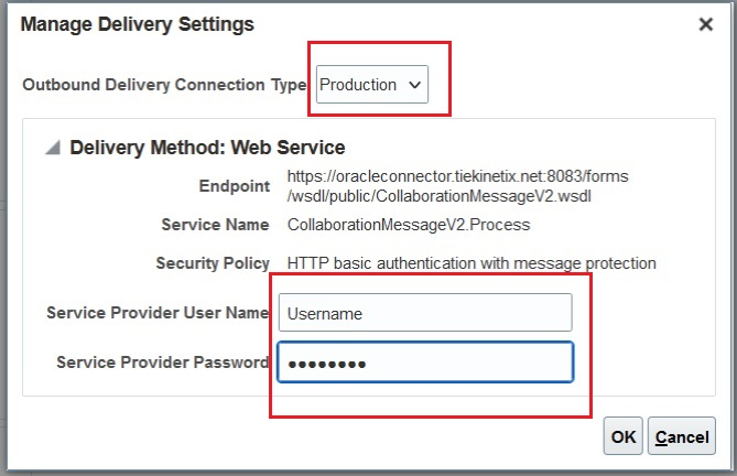 Manage Delivery Settings