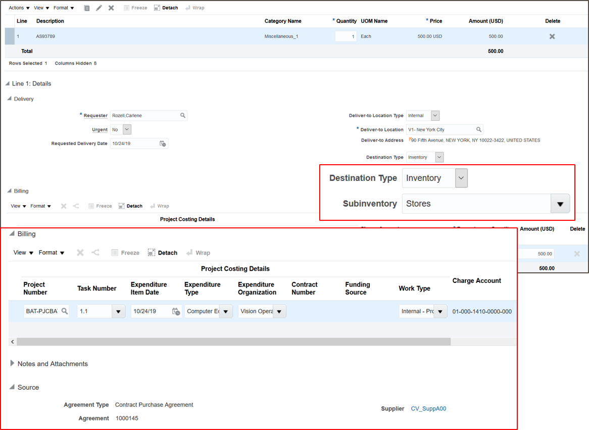 temporary assignment oracle fusion