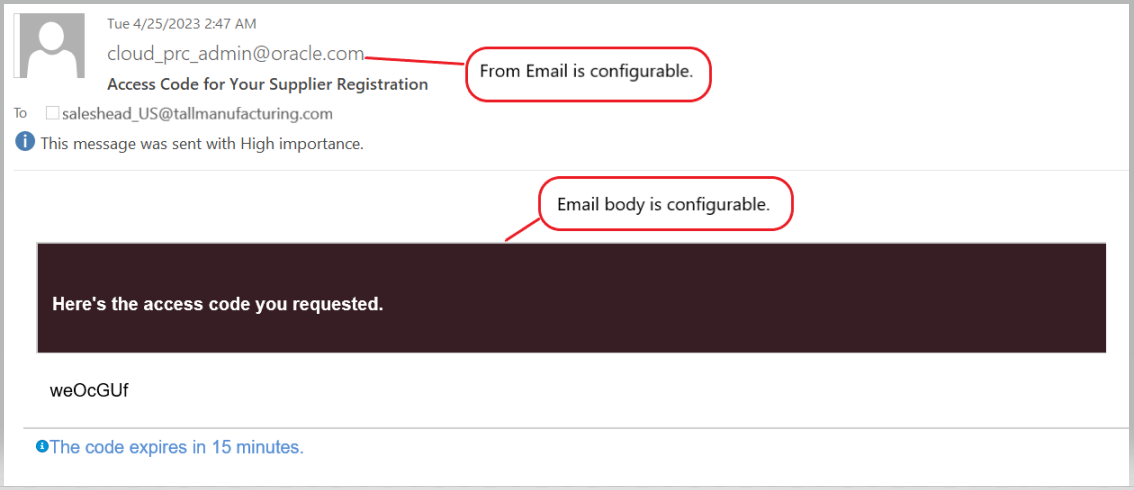 Email with One-Time Access Code