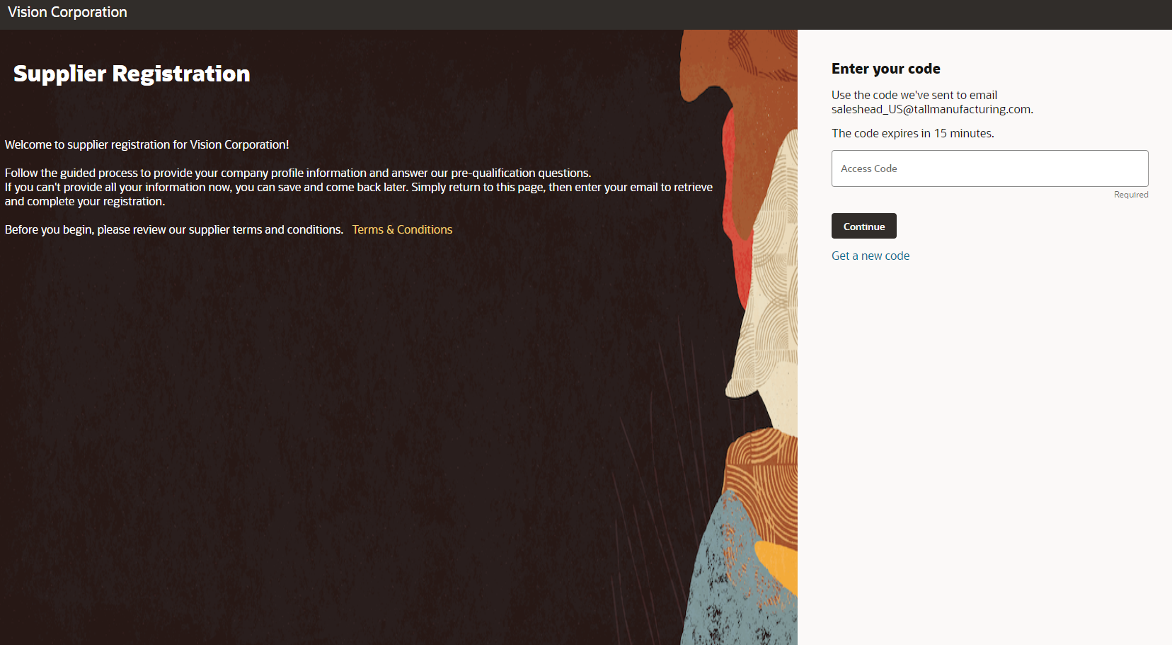 Registration Start: Enter Access Code