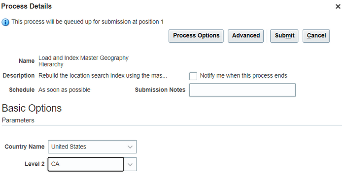 Scheduled Process with Specific Parameters
