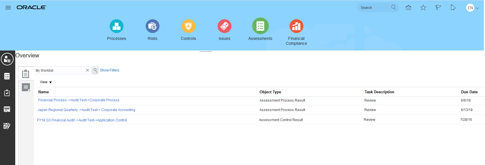 Oracle Risk Management Cloud R13 (updates 18A 18C)
