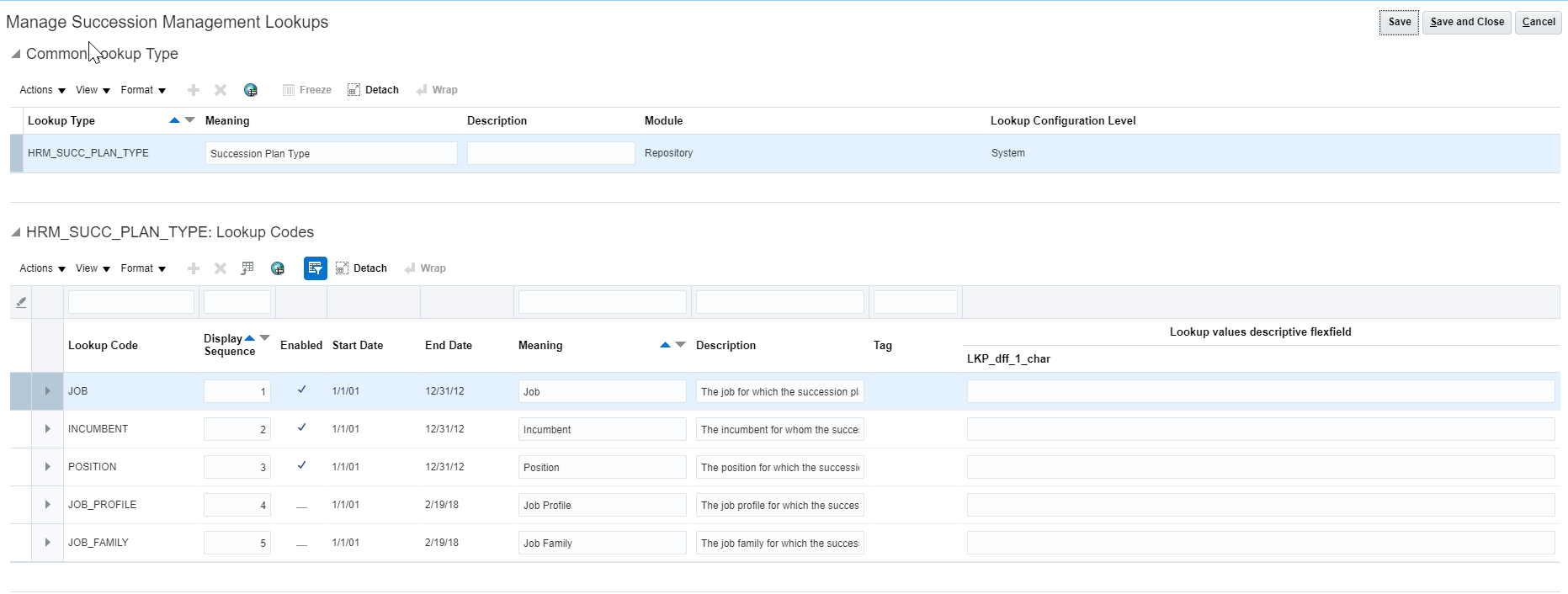 Manage Succession Management Lookups Task