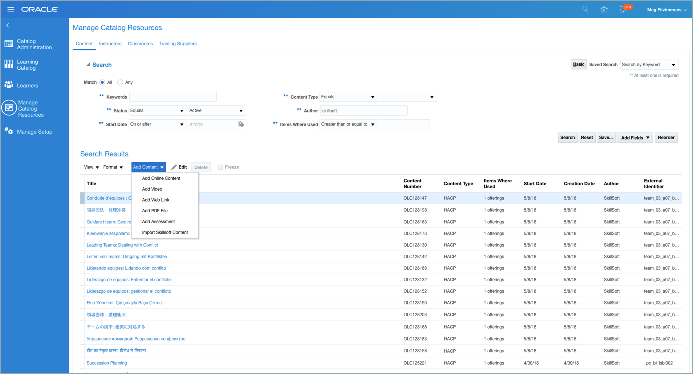 Oracle Talent Management Cloud R13 (updates 18A 18C)