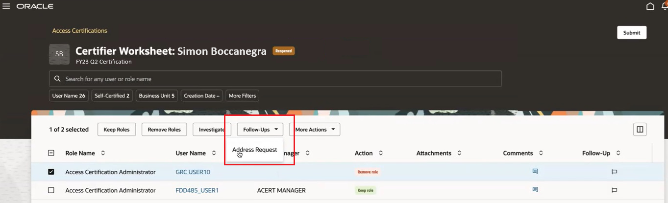 Follow-Up Option for Certifiers
