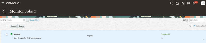 User Group Report Job