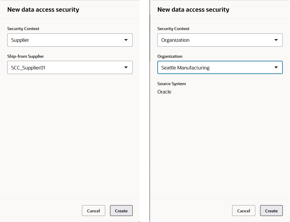 Adding data access security by supplier and by organization  