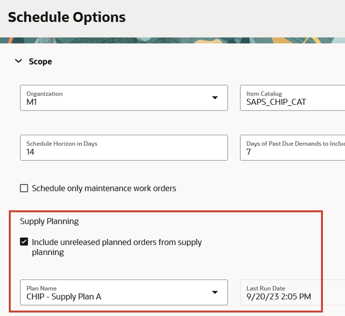 Reference a Supply Plan or Demand and Supply Plan