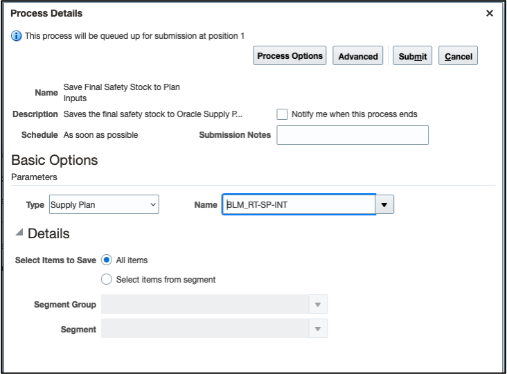 Scheduled process UI