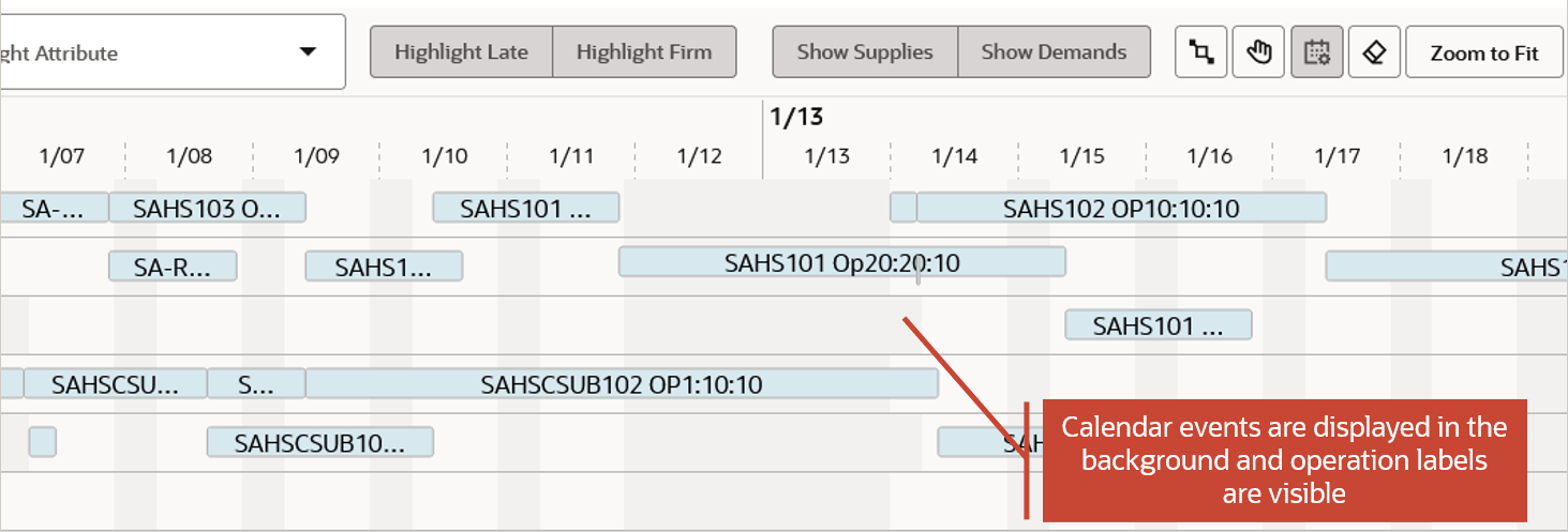 Display of calendar events