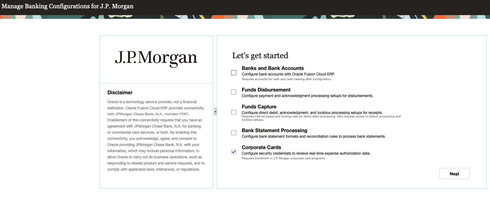 Corporate Card Configuration